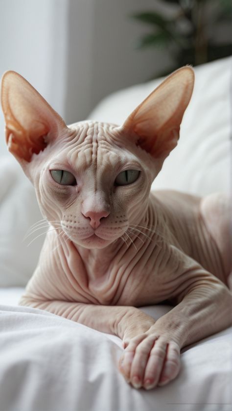 Sphynx cat with wrinkled skin, a unique and social feline companion